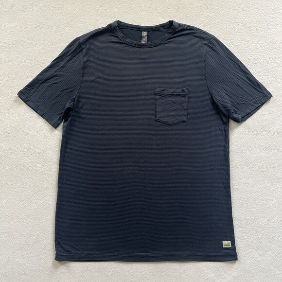 Vuori Shirt Men Ink Navy Blue Stripe Linear Tech Performance Short Sleeve Tee S - Picture 1 of 10